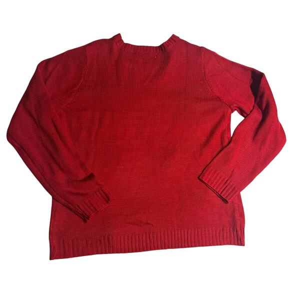 The Karen Scott black cat Christmas Tree Red Sweater 2x crew neck long sleeves - Picture 2 of 8